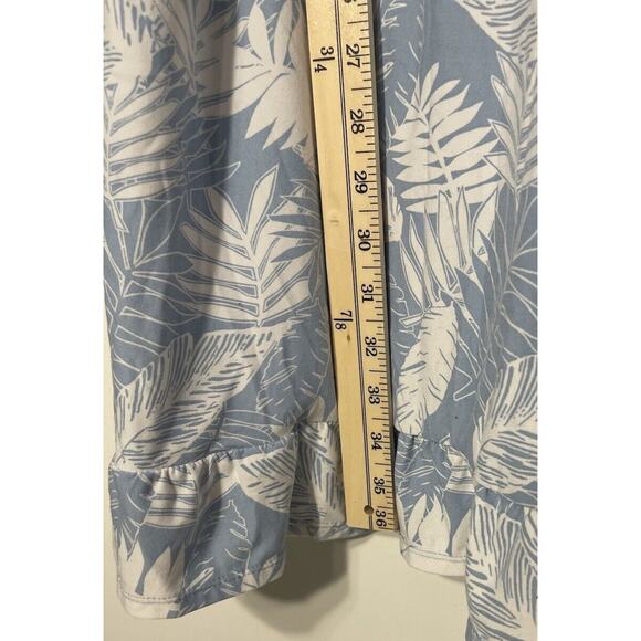 No Boundaries 1XL Dress Cami Blue Floral Smocked Tie Shoulders Mini Botanical - Picture 7 of 8